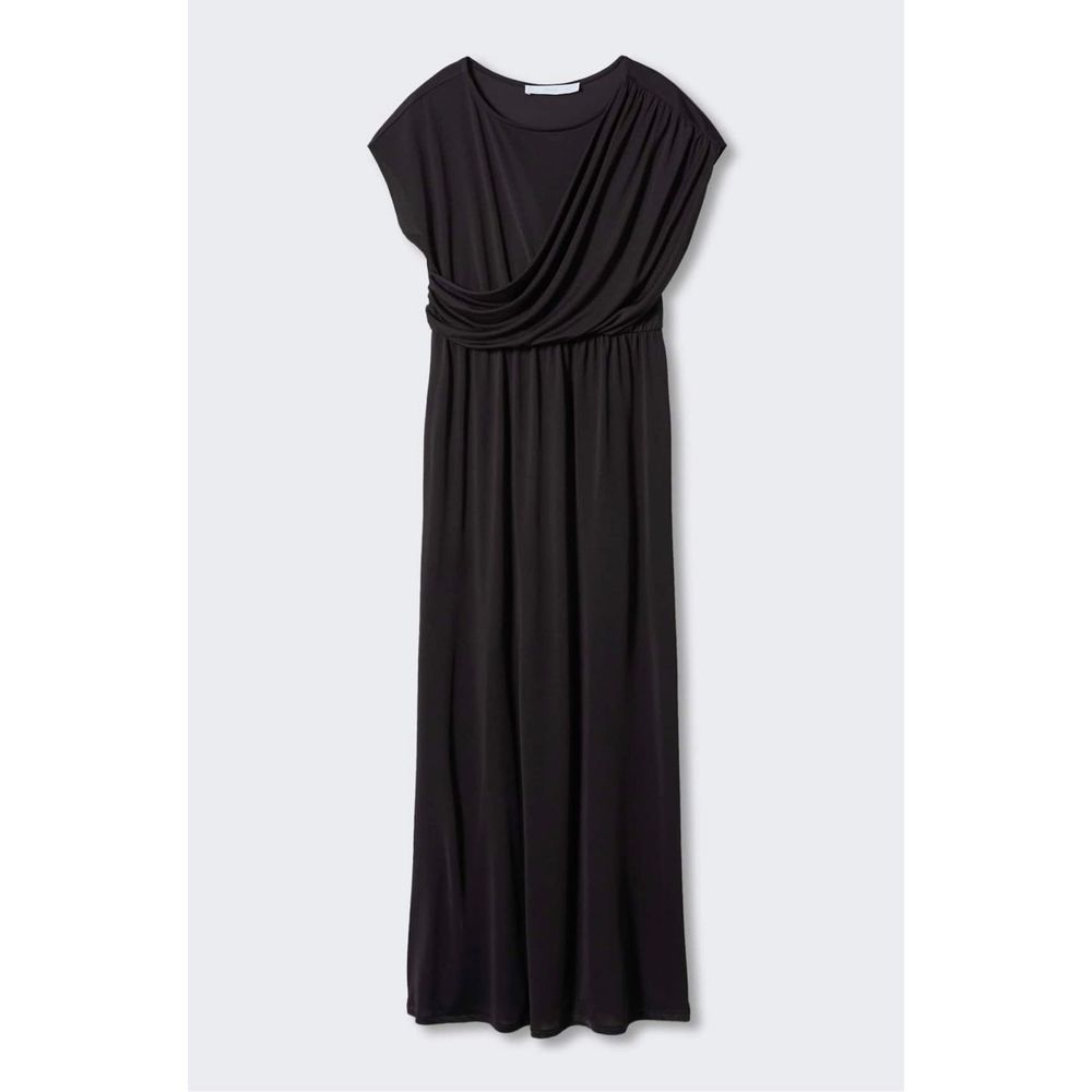 Mango Draped Detail Dress Black Size M
